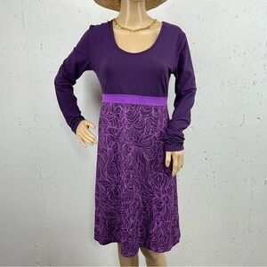 Prana Women’s size Small Moxie Lagoon Purple Long Sleeve Dress